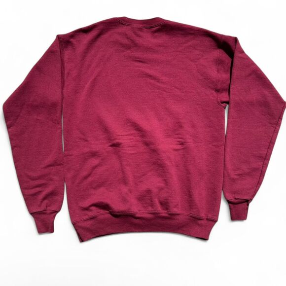 Hanes Sweatshirt Mens Small Maroon Long Sleeve Eco Smart Blank Pullover - Picture 1 of 3